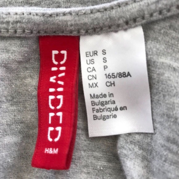 H&M Gray Cities Graphic Tee Text Stockholm Tokyo Berlin Low Back Scoop Small - Picture 4 of 5